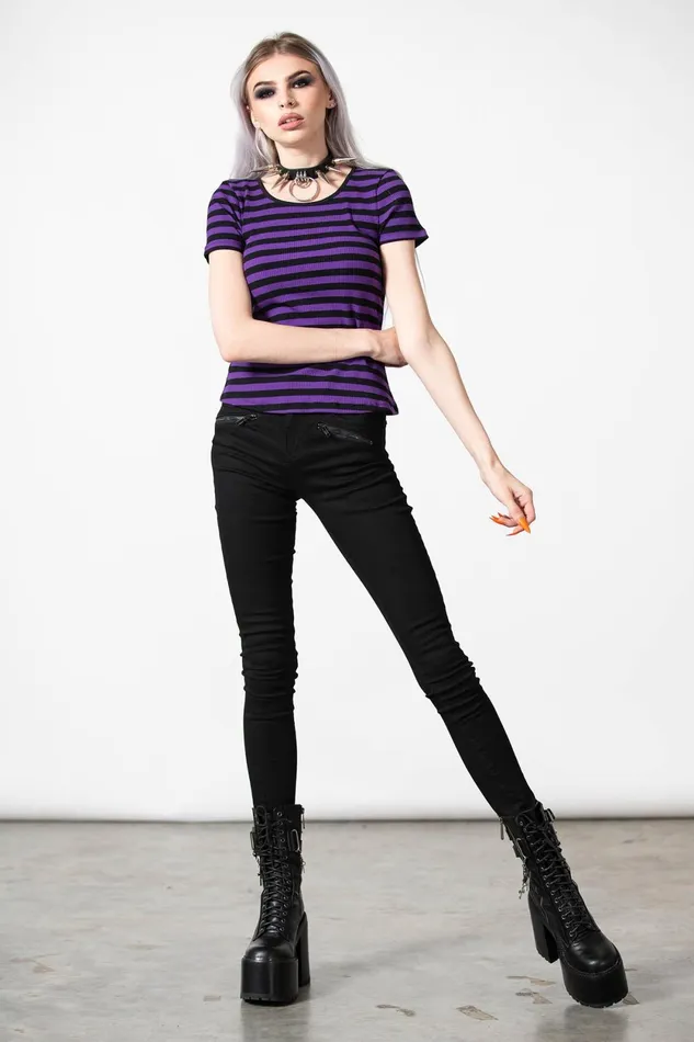Women TShirts and Vests Killstar Blair Short Sleeve Top PURPLE