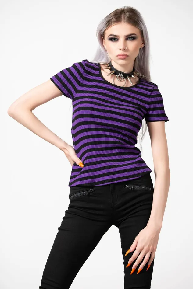 Women TShirts and Vests Killstar Blair Short Sleeve Top PURPLE