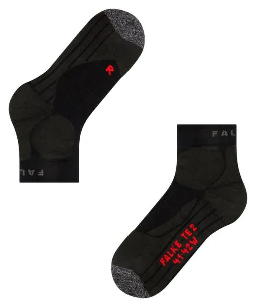 Women TE2 Short Women Tennis Short Sock Black FALKE Tennis Socks