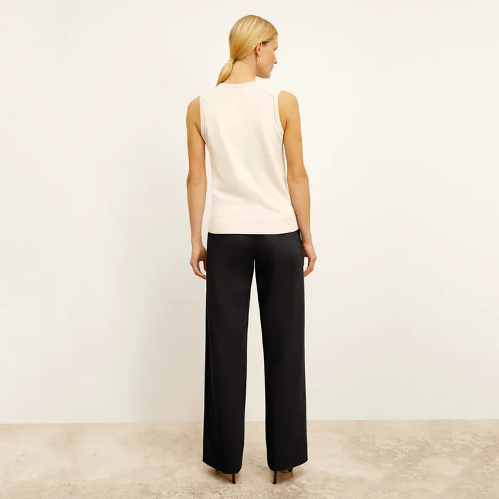Women The Crimmins Pointelle Tank 8211 Cotton Silk Knit Ivory Sweaters M M LaFleur
