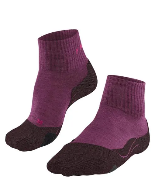 Women TK2 Explore Wool Short Women Trekking Socks Burgundy FALKE Hiking Socks