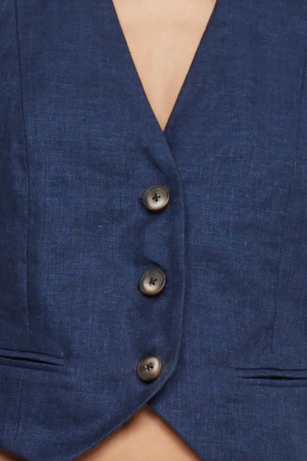 Women Tops Bec Bridge MADDOX CUT OUT VEST Indigo