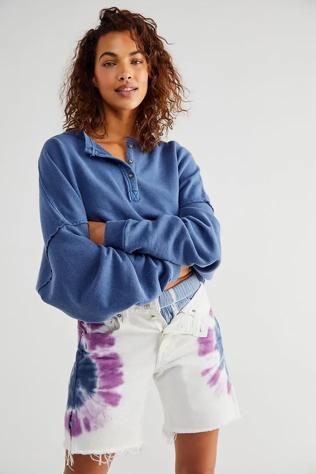 Women Tops Free People Parker Pullover Shaded Lake