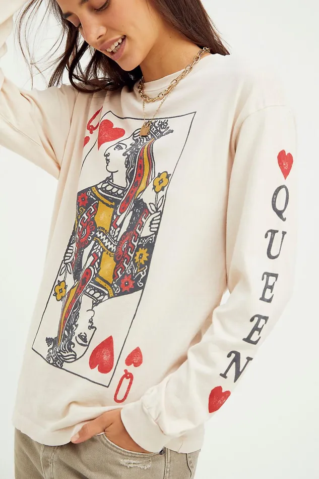 Women Tops Free People Queen Of Hearts Oversized Long Sleeve Sand
