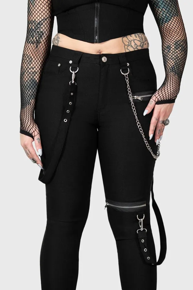 Women Trousers and Jeans Killstar The Rave Skinny Trousers