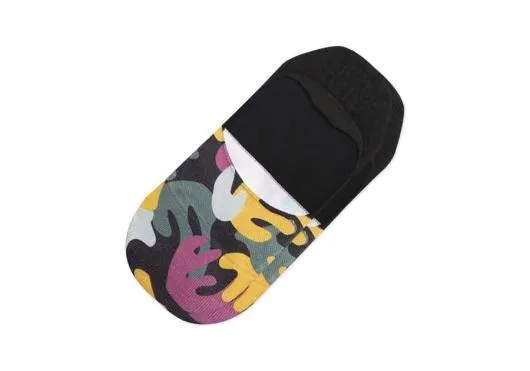 Women Ultimate No Show Socks Abstract Floral Black TOMS Socks