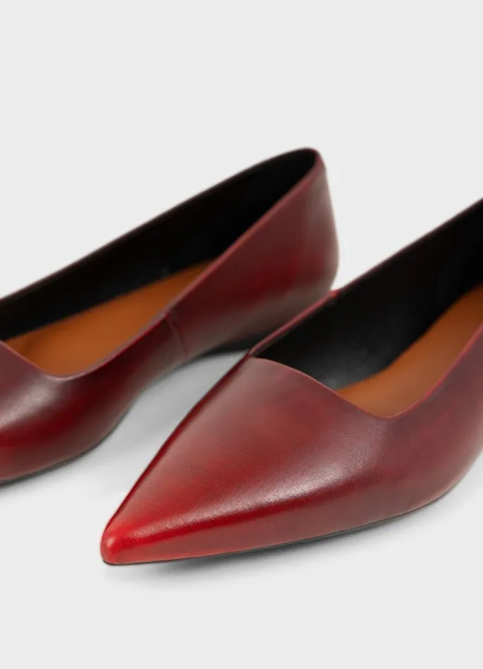 Women Vagabond Ballet Flats HERMINE SHOES Red Brushoff Leather