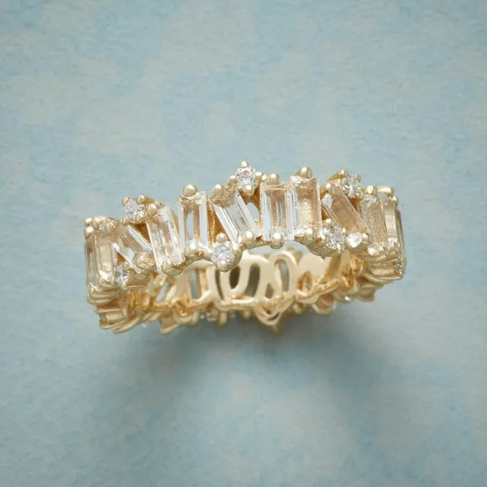Women White Topaz and Diamond Ring Sundance Catalog Rings