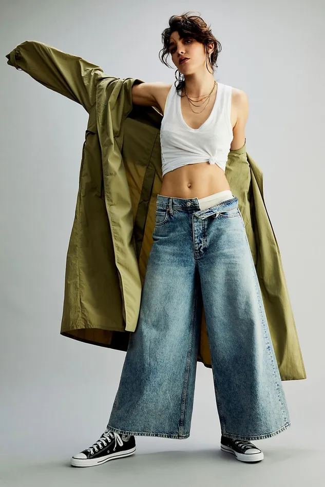 Women WideLeg Jeans Free People Landry Wide Leg Jeans Mabel Blue