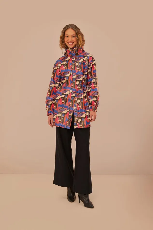 Women Wild Mushrooms Short Raincoat Wild Mushrooms Black FARM Rio Coats
