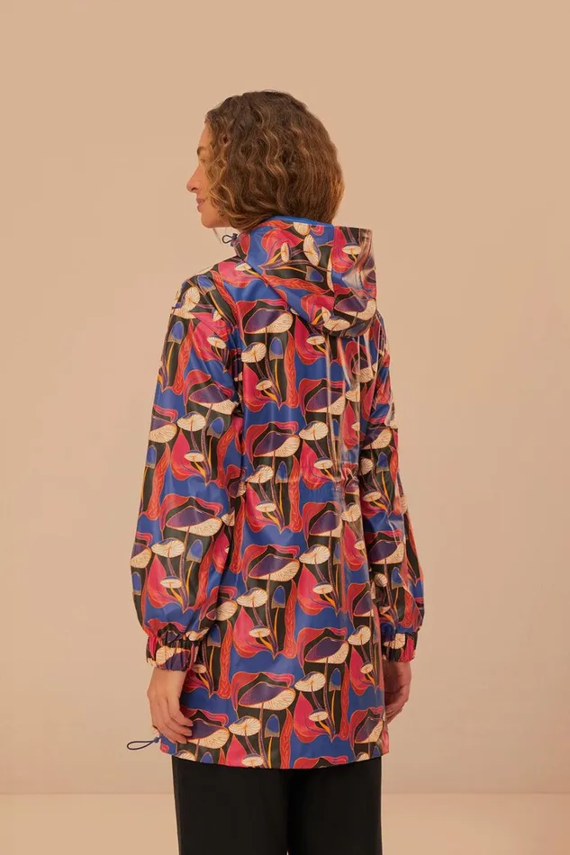 Women Wild Mushrooms Short Raincoat Wild Mushrooms Black FARM Rio Coats