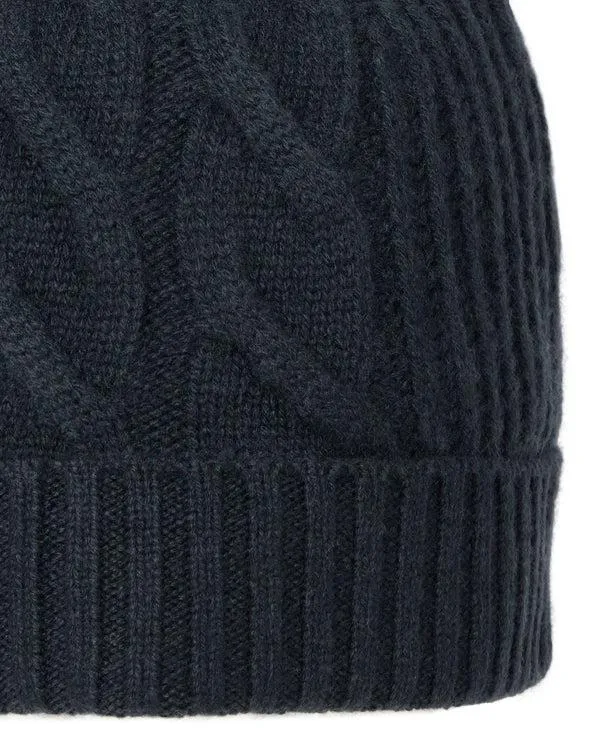 Women Women039s Cable Rib Cashmere HatIn Grigio Blue Grigio Blue NPeal Hats