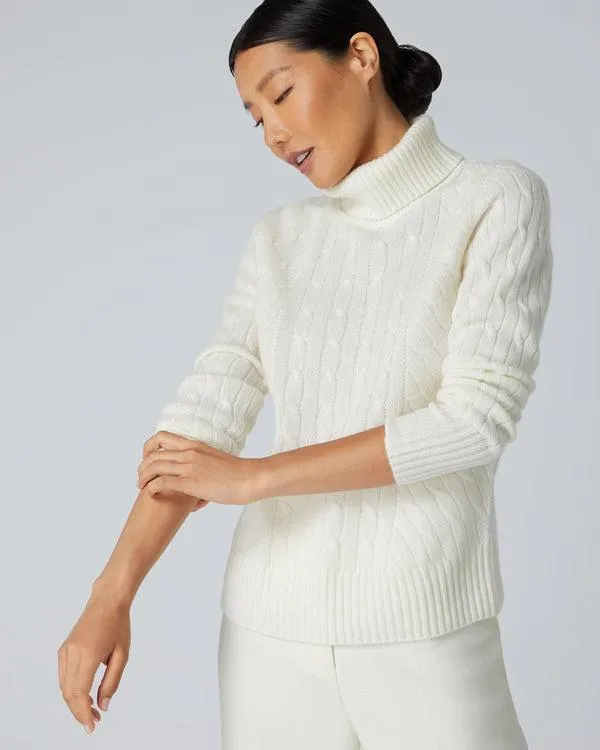 Women Women039s Cable Turtle Neck Cashmere SweaterIn New Ivory White New Ivory White NPeal Turtle Necks Women Women039s Cable Turtle Neck Cashmere SweaterIn New Ivory White New Ivory White NPeal Turtle Necks