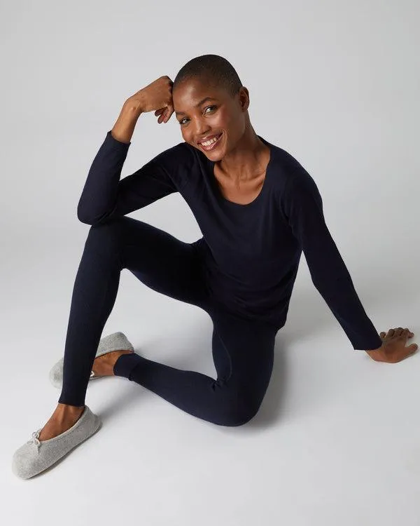 Women Women039s Cashmere LeggingsIn Navy Blue Navy Blue NPeal Leggings and Trousers