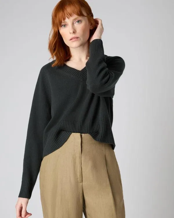Women Women039s Crop Raglan Cashmere SweaterIn Dark Green Dark Green NPeal V Necks Women Women039s Crop Raglan Cashmere SweaterIn Dark Green Dark Green NPeal V Necks