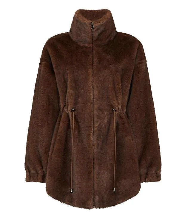 Women Women039s Faux Mink Waisted CoatIn Brown Brown NPeal Coats and Jackets