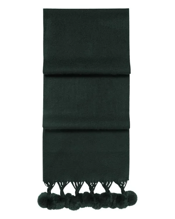 Women Women039s Fur Bobble Woven Cashmere ScarfIn Dark Green Dark Green NPeal Cashmere Scarves Women Women039s Fur Bobble Woven Cashmere ScarfIn Dark Green Dark Green NPeal Cashmere Scarves