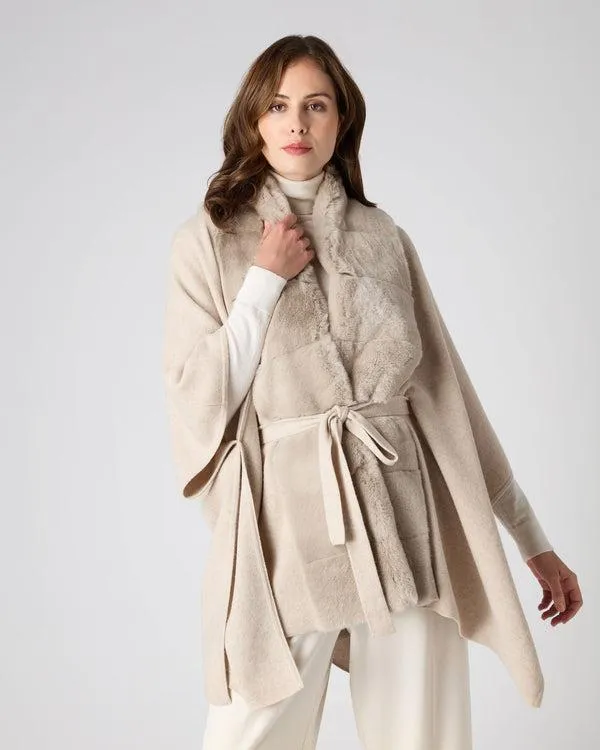 Women Women039s Fur Placket Cashmere CapeIn Heather Beige Brown Heather Beige Brown NPeal Capes and Ponchos Women Women039s Fur Placket Cashmere CapeIn Heather Beige Brown Heather Beige Brown NPeal Capes and Ponchos