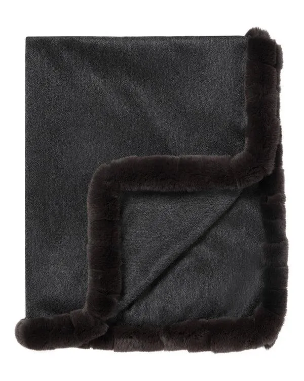 Women Women039s Fur Trim Woven Cashmere ShawlIn Dark Charcoal Grey Dark Charcoal Grey NPeal Pashminas Wraps and Shawls Women Women039s Fur Trim Woven Cashmere ShawlIn Dark Charcoal Grey Dark Charcoal Grey NPeal Pashminas Wraps and Shawls