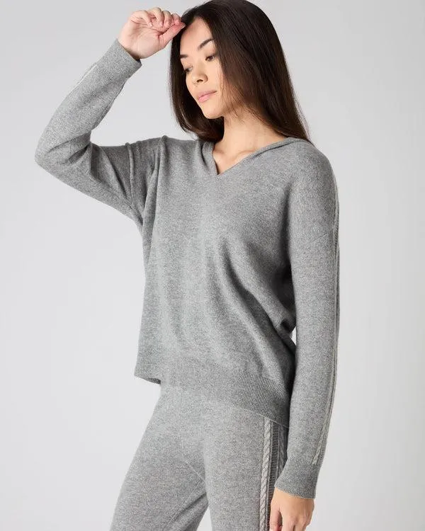 Women Women039s Lurex Detail Cashmere HoodieIn Flannel Grey Flannel Grey NPeal Hoodies Women Women039s Lurex Detail Cashmere HoodieIn Flannel Grey Flannel Grey NPeal Hoodies