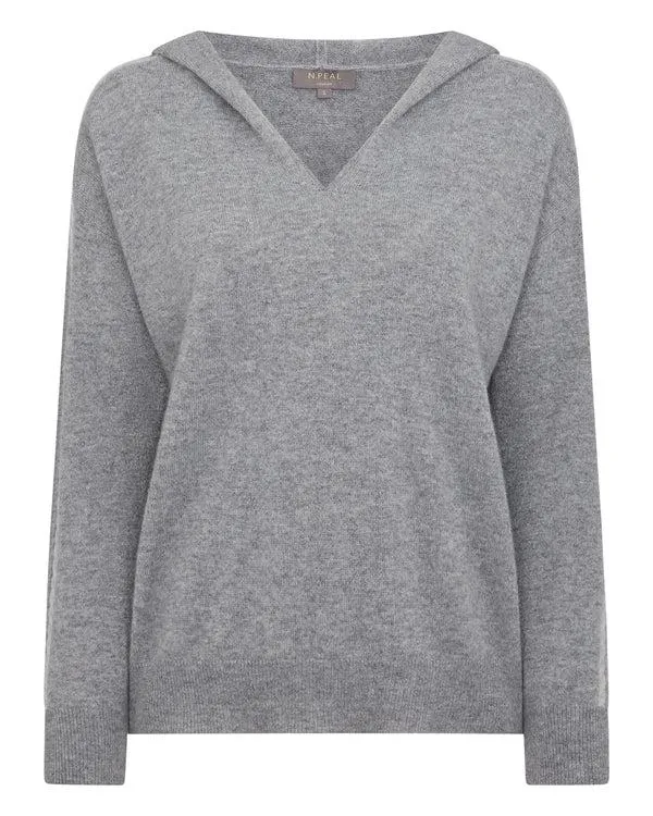 Women Women039s Lurex Detail Cashmere HoodieIn Flannel Grey Flannel Grey NPeal Hoodies