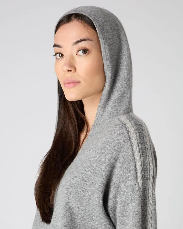 Women Women039s Lurex Detail Cashmere HoodieIn Flannel Grey Flannel Grey NPeal Hoodies