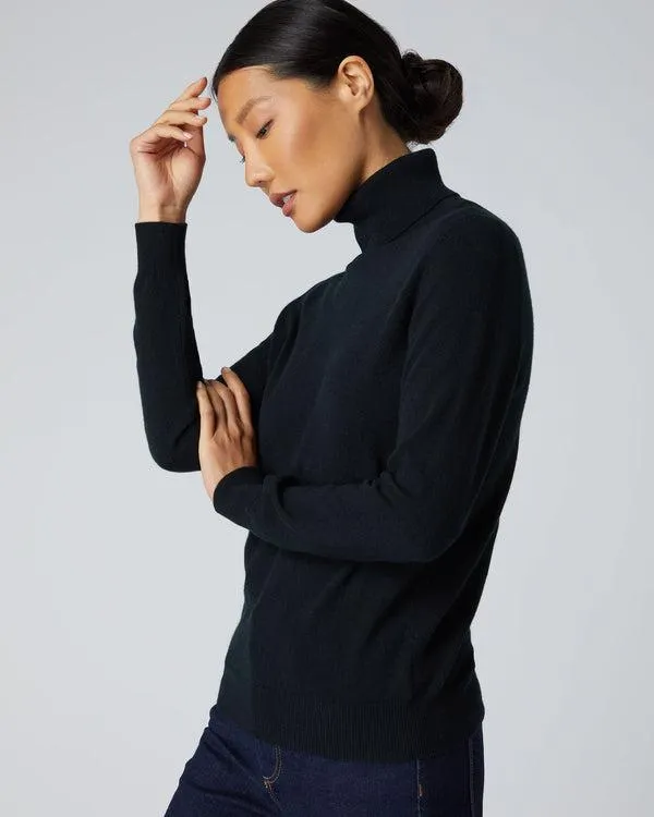 Women Women039s Polo Neck Cashmere SweaterIn Black Black NPeal Turtle Necks