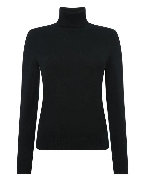 Women Women039s Polo Neck Cashmere SweaterIn Black Black NPeal Turtle Necks