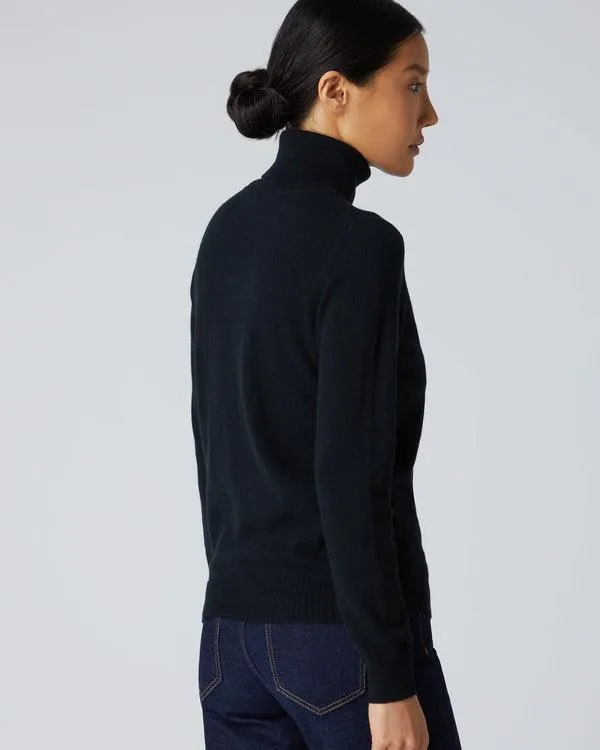 Women Women039s Polo Neck Cashmere SweaterIn Black Black NPeal Turtle Necks