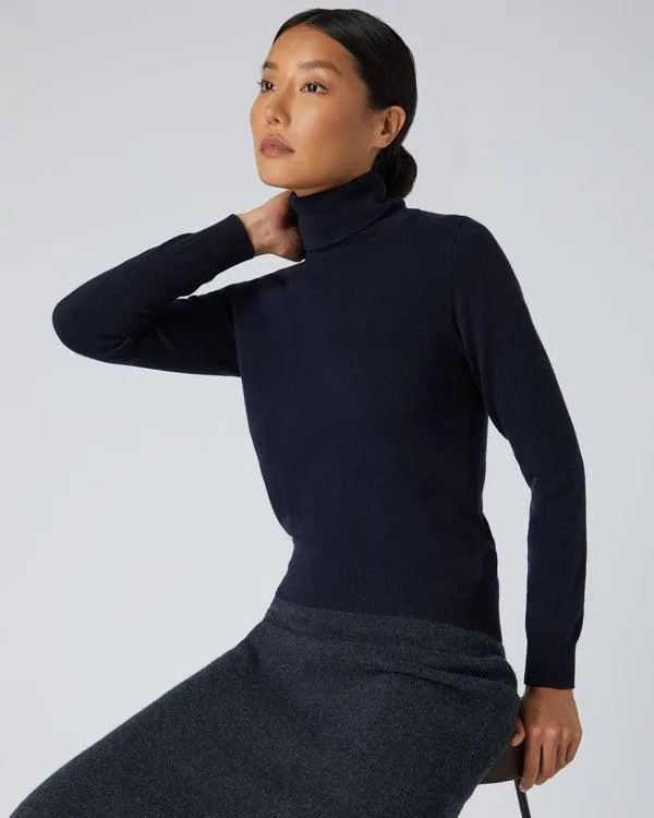 Women Women039s Polo Neck Cashmere SweaterIn Navy Blue Navy Blue NPeal Turtle Necks Women Women039s Polo Neck Cashmere SweaterIn Navy Blue Navy Blue NPeal Turtle Necks