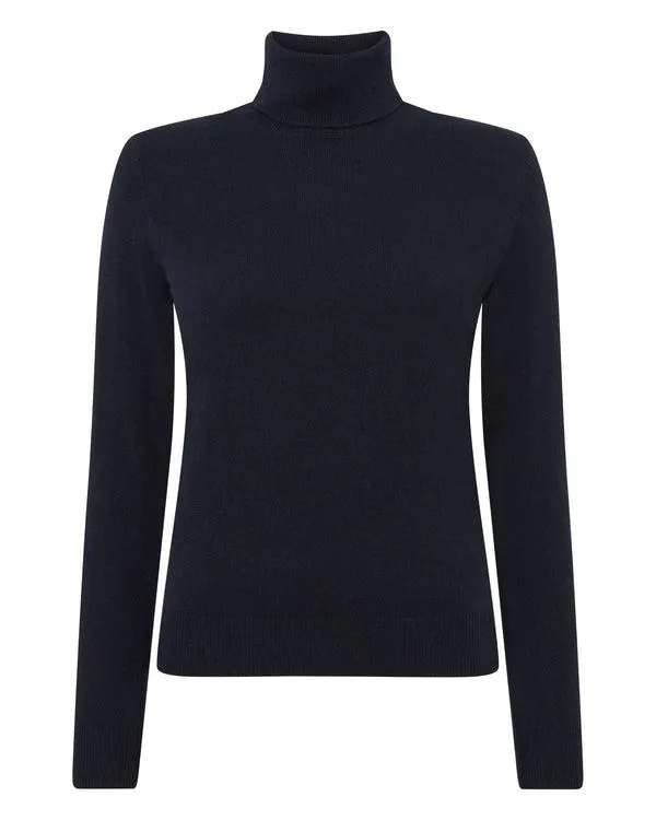 Women Women039s Polo Neck Cashmere SweaterIn Navy Blue Navy Blue NPeal Turtle Necks