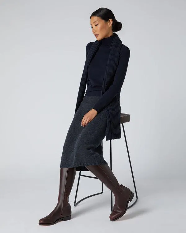 Women Women039s Polo Neck Cashmere SweaterIn Navy Blue Navy Blue NPeal Turtle Necks