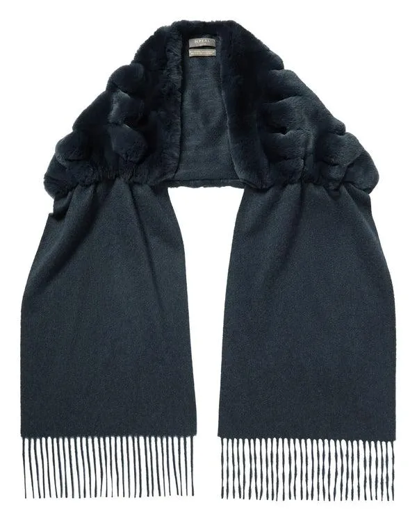 Women Women039s Rabbit Fur ScarfIn Grigio Blue Grigio Blue NPeal Cashmere Scarves Women Women039s Rabbit Fur ScarfIn Grigio Blue Grigio Blue NPeal Cashmere Scarves