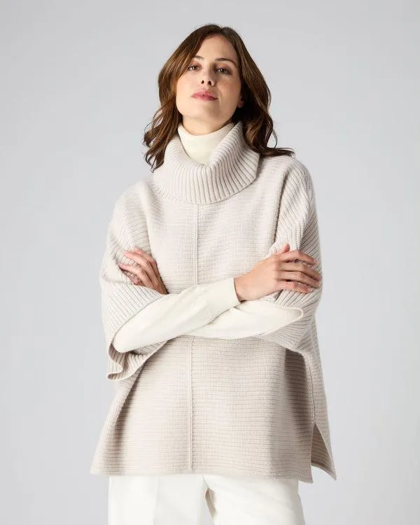 Women Women039s Rib Turtle Neck Cashmere PonchoIn Snow Grey Snow Grey NPeal Capes and Ponchos Women Women039s Rib Turtle Neck Cashmere PonchoIn Snow Grey Snow Grey NPeal Capes and Ponchos