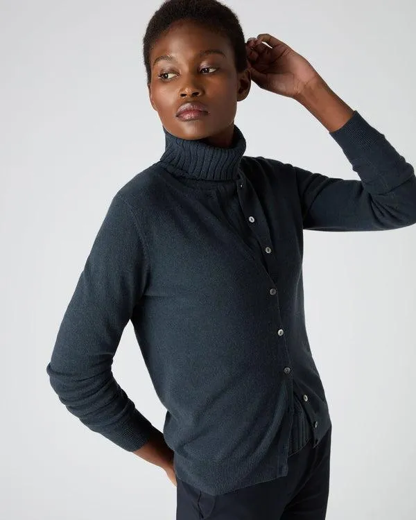 Women Women039s Round Neck Cashmere CardiganIn Grigio Blue Grigio Blue NPeal Cardigans Women Women039s Round Neck Cashmere CardiganIn Grigio Blue Grigio Blue NPeal Cardigans