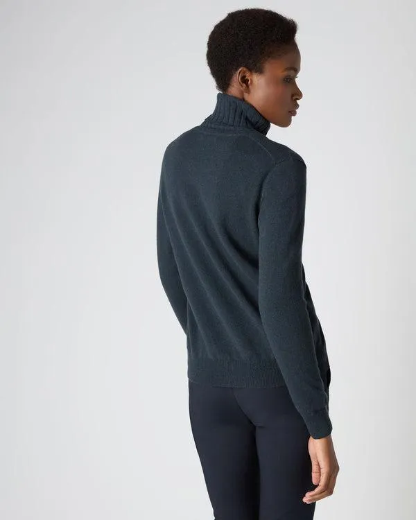 Women Women039s Round Neck Cashmere CardiganIn Grigio Blue Grigio Blue NPeal Cardigans