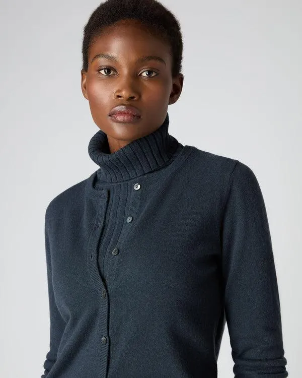 Women Women039s Round Neck Cashmere CardiganIn Grigio Blue Grigio Blue NPeal Cardigans