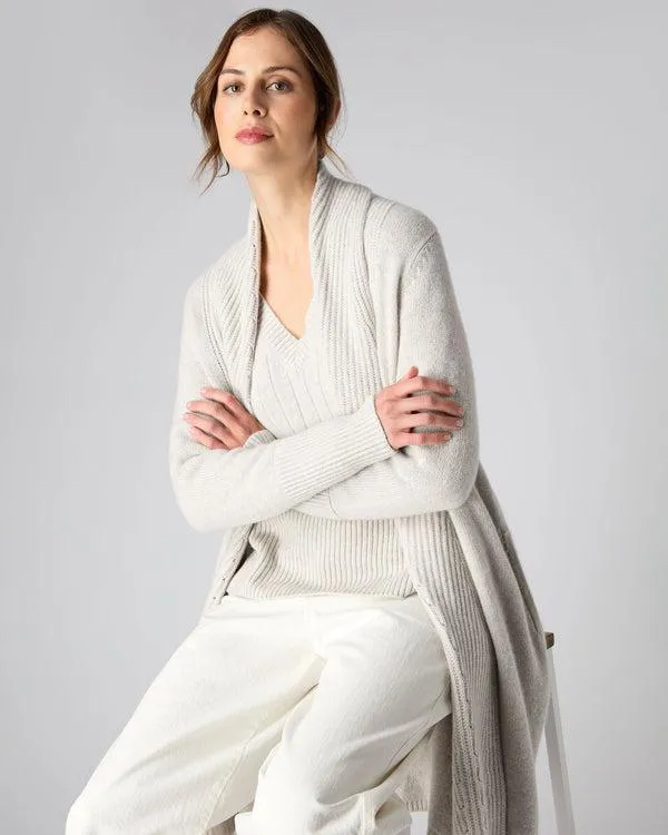 Women Women039s Vertical Rib Placket Cashmere CardiganIn Pebble Grey Pebble Grey NPeal Cardigans Women Women039s Vertical Rib Placket Cashmere CardiganIn Pebble Grey Pebble Grey NPeal Cardigans