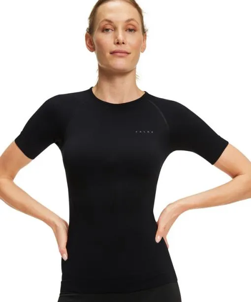 Women Women TShirt Warm Black FALKE Short Sleeve Shirts