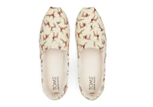 Women WomenAlpargata Glitter Reindeer With Faux Fur Glittery Natural TOMS Exclusives