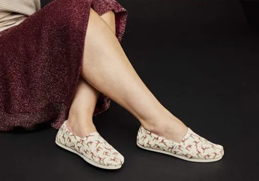Women WomenAlpargata Glitter Reindeer With Faux Fur Glittery Natural TOMS Exclusives