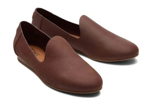 Women WomenDarcy Chestnut Leather Flat Chestnut TOMS Dress Casual