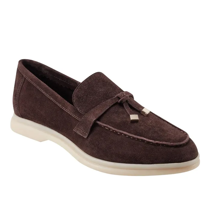 Women Yanelli Casual Loafer Dark Brown Suede Marc Fisher Loafers and Flats