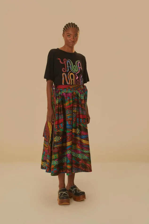 Women Yawanawa Relaxed TShirt Black FARM Rio Tshirts