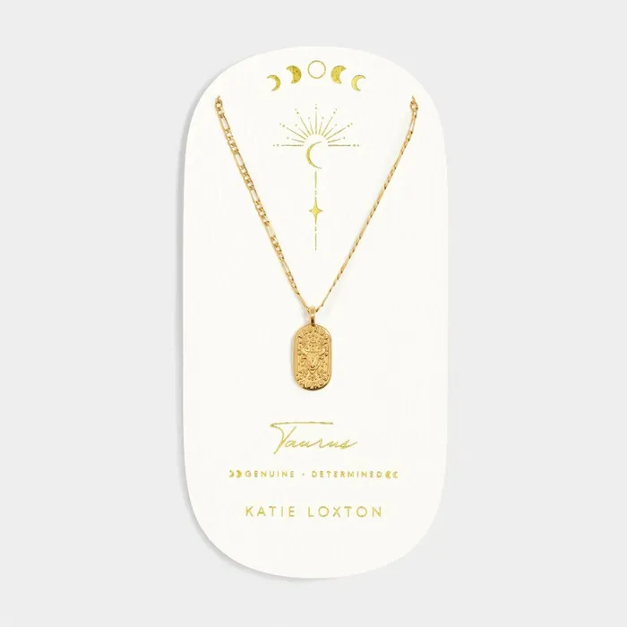Women Zodiac Collection Katie Loxton Waterproof Gold Zodiac 039Taurus039 Necklace 8211 Taurus Gift