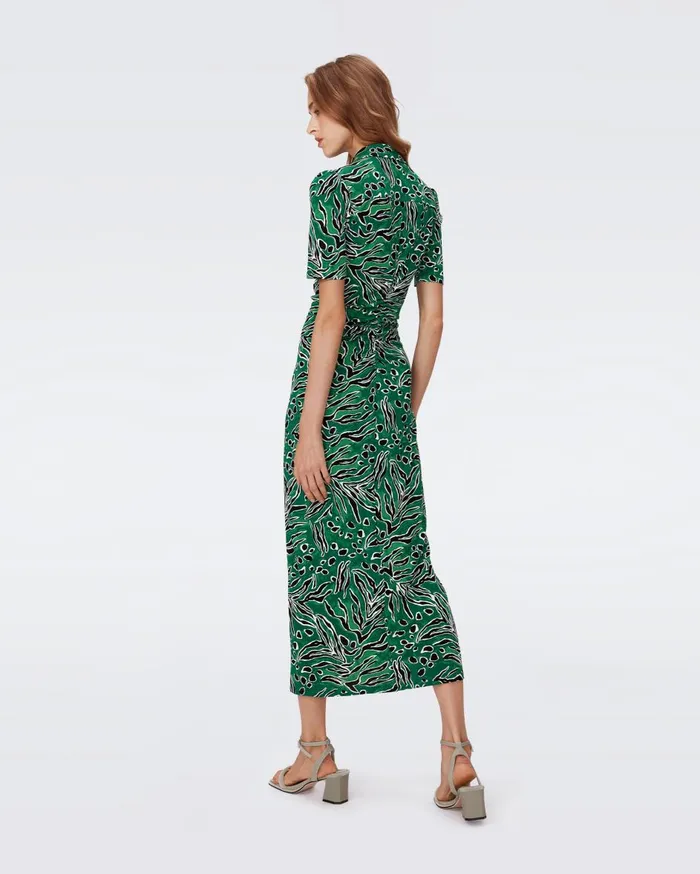 Women Zoey Dress Huge Water Tiger Green DVF Dresses