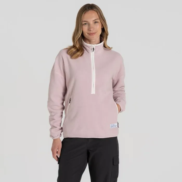 Womens Half Zip Fleece Craghoppers CO2 Renu Half Zip Fleece Dusky Carnation