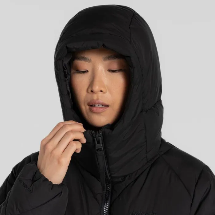 Womens Insulated Jackets Craghoppers Sarmiento Insulating Hooded Jacket Black Womens Insulated Jackets Craghoppers Sarmiento Insulating Hooded Jacket Black