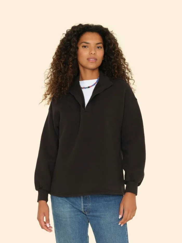 Xirena Black Reid Sweatshirt Women Sweats and Tees