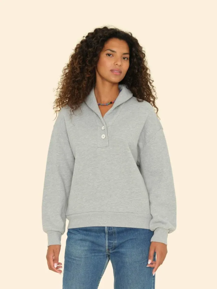 Xirena Heather Grey Kass Sweatshirt Women Sweats and Tees